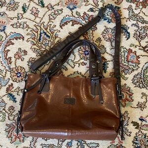 Elegant Brown Leather Handbag